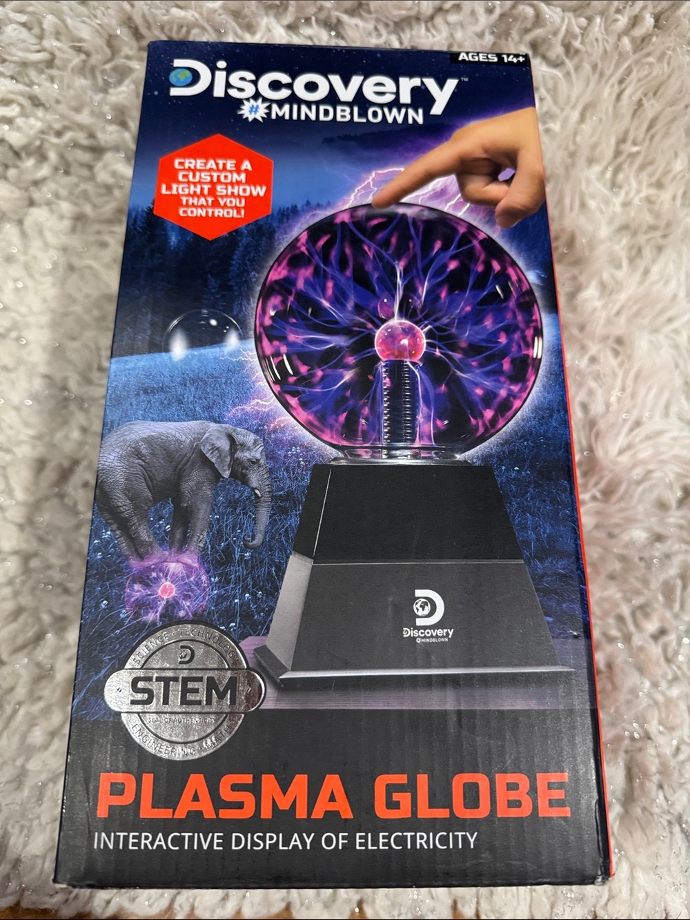 Discovery Mindblown Plasma Globe - Black Base with Purple and Blue Lightning